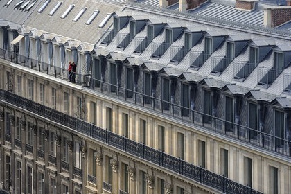 France, Paris (75),  immeubles haussmanniens de la rue Scribe