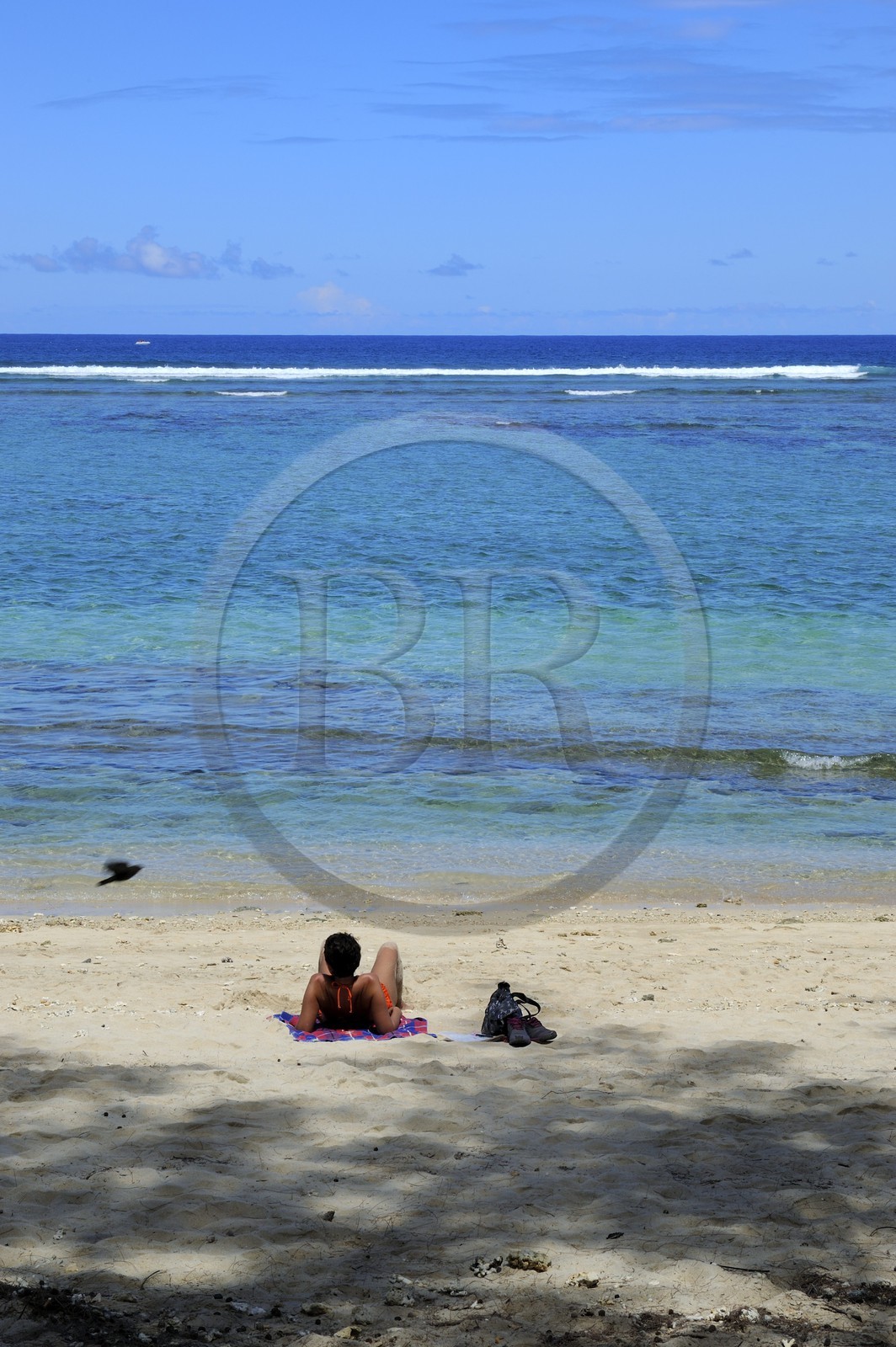 France, île de la Réunion, la Cote Ouest, plage du lagon de Saint-Gilles-Les-Bains à l'Ermitage-les-Bains