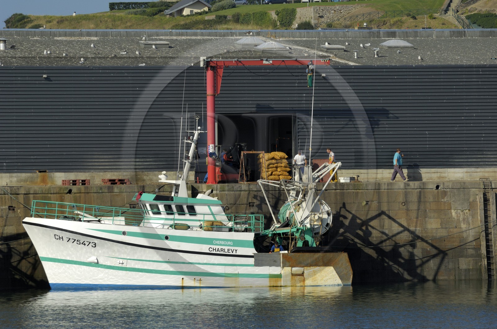 France, Manche (50), Granville, le Bassin à Flot du port de pêche