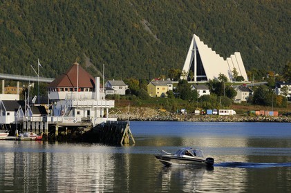 Norvège, Troms, ville de Tromso, la cathédrale Arctique à Tromsdalen