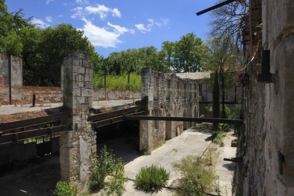 France, Herault, Villeneuvette, former Royal factory, ruins of the factory
