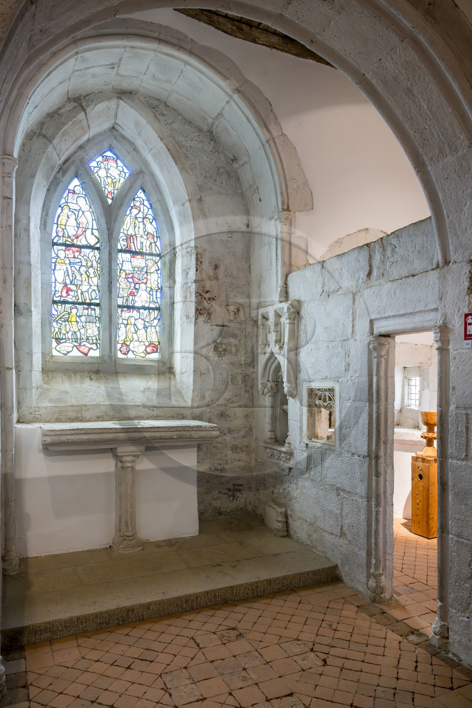 France, Côtes d'Armor (22), Ploezal, chateau de la Roche-Jagu construit au XVème siècle, ancienne chapelle