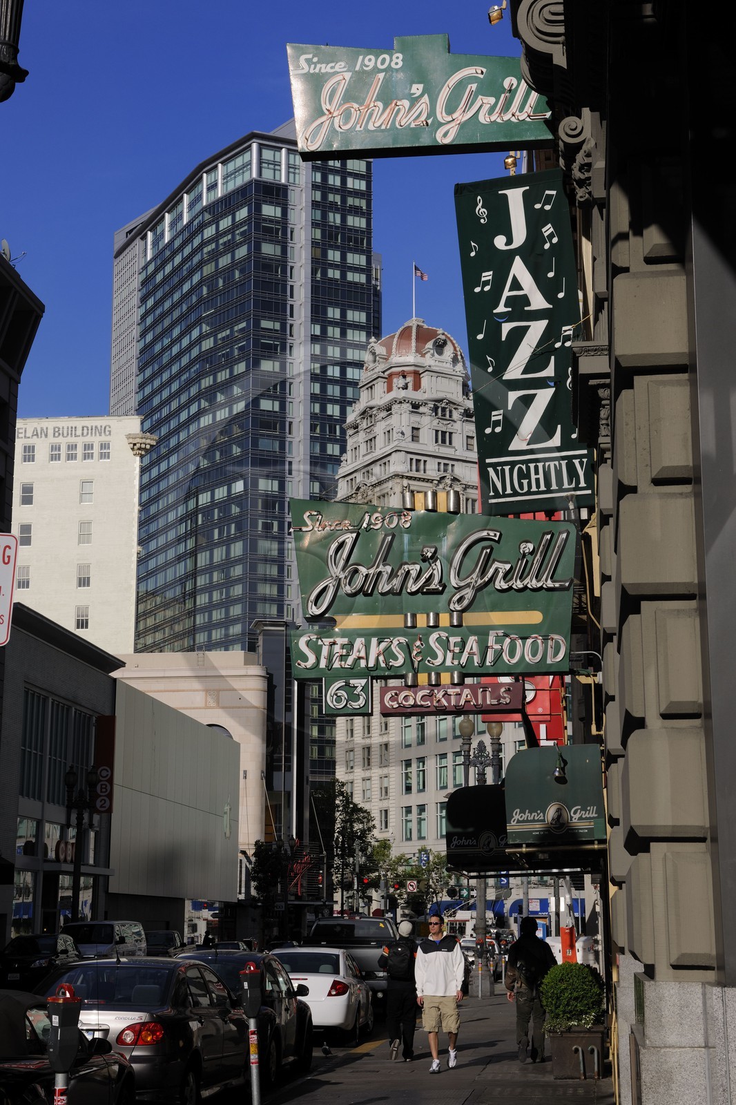 Etats-Unis, Californie, San Francisco, enseigne de club de jazz dans Ellis street dans le quartier de Union square