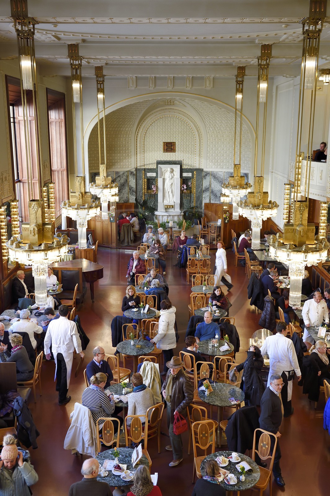 Czech Republic, Prague, historical centre listed as World Heritage by UNESCO, Stare Mesto District, the Municipal House (Obecni Dum), the café