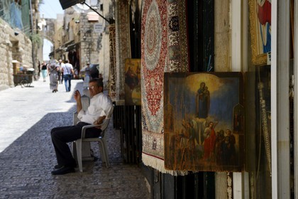 Israel, Jérusalem, ville sainte, vieille-ville classée Patrimoine Mondial de l'UNESCO, la Via Dolorosa (Chemin de Croix) dans le quartier musulman
