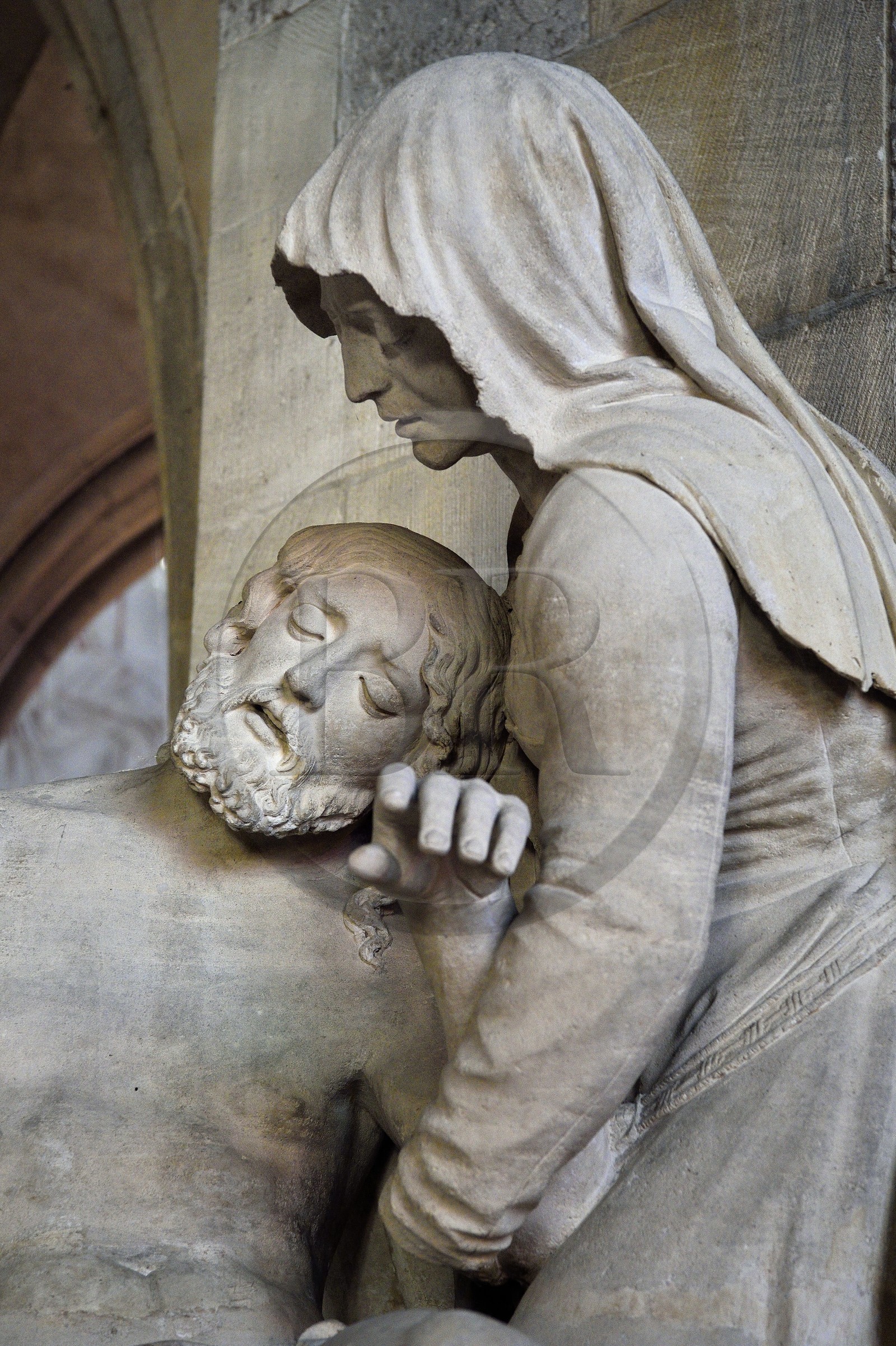 France, Meuse (55), Etain, église Saint Martin, Pieta attribuée au sculpteur Ligier Richier (XVIème siècle)