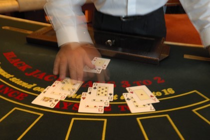 Italie, croisière à bord du Silvershadow de la compagnie Silversea, le casino, table de black jack