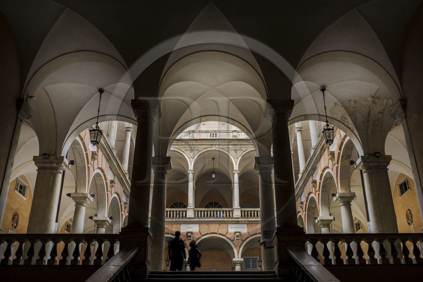 Italie, Ligurie, Gênes, palais des Rolli classés Patrimoine Mondial de l'UNESCO dans la Strada Nuova aujourd’hui via Garibaldi, le Palazzo Doria-Tursi ou Palazzo Niccolo Grimaldi