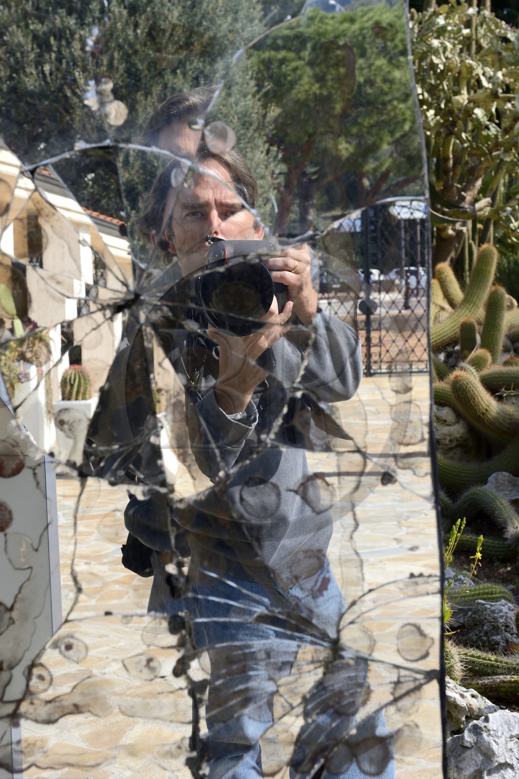 Principauté de Monaco, Monaco, le Jardin Exotique regroupant plusieurs milliers d'espèces de plantes succulentes