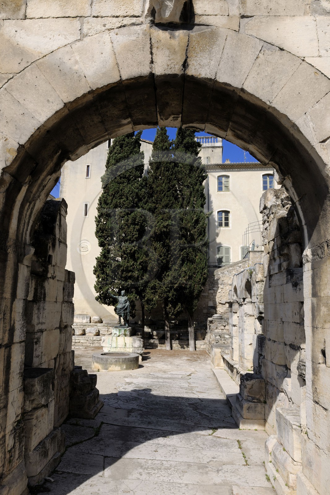 France, Gard, Nimes, Auguste Gate, entrance of Via Domitia