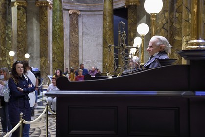 United Kingdom, Hertfordshire, Leavesden, Leavesden Film Studios, Harry Potter Studio Tour London, the scene of the eight Harry Potter movies' making of, Gringotts Wizarding Bank great hall guarded by the Goblins