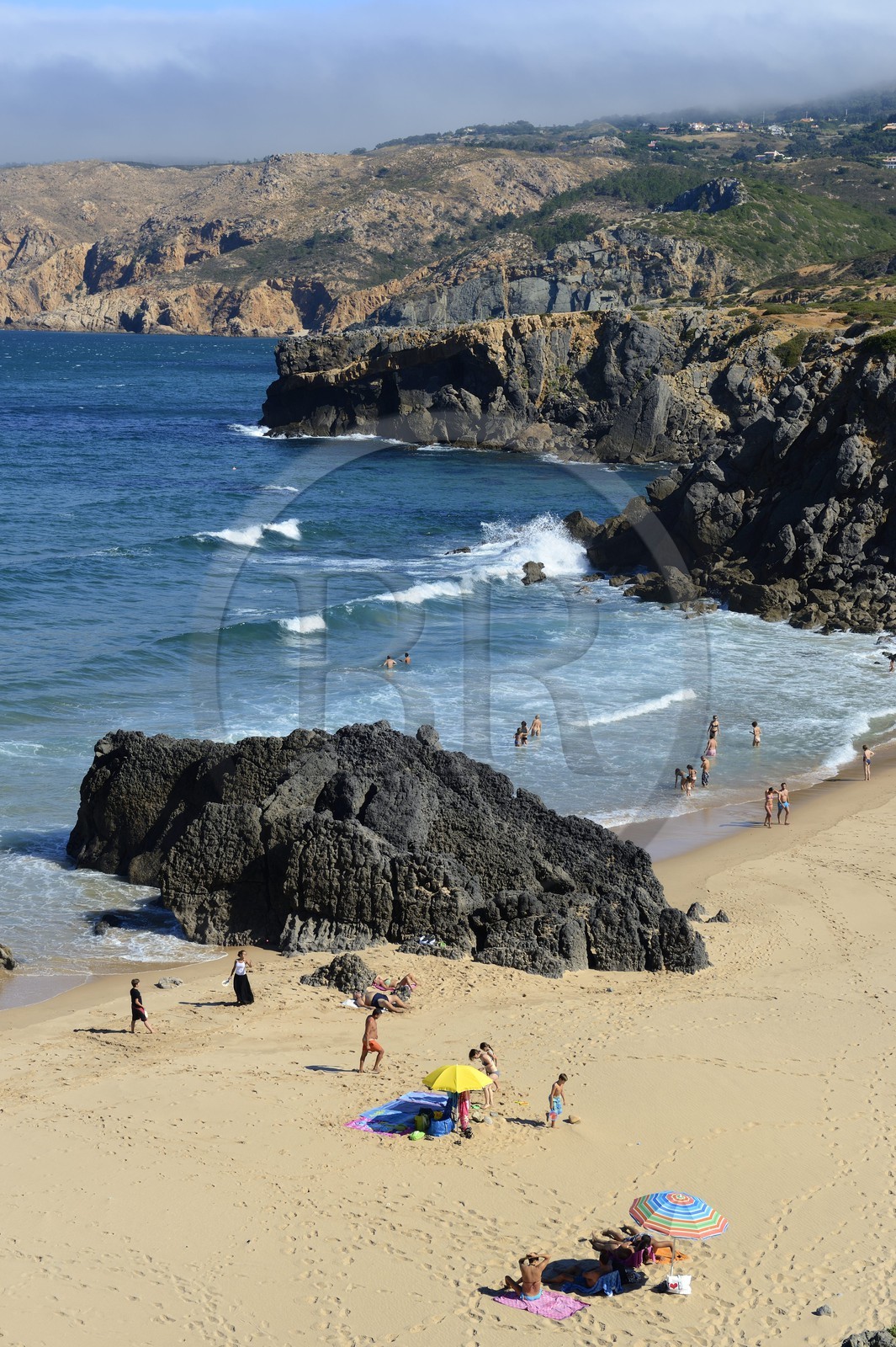 Portugal, Lisbon Region, Cascais, small wild beach of Abano north of Guincho beach on the Estoril Coast