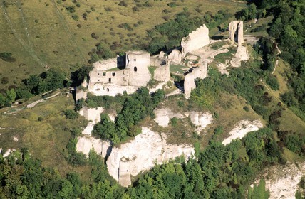 France, Eure (27), les Andelys, forteresse de Château-Gaillard (vue aérienne)