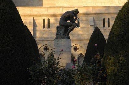 France, Paris, the Rodin museum in the Hotel Biron, sculpture of The Thinker ( Le Penseur) of Rodin