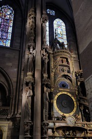 France, Bas Rhin, Strasbourg, old town listed as World Heritage by UNESCO, Notre Dame Cathedral, le pilier des Anges (Angel pillar) blowing heavenly the trumpet