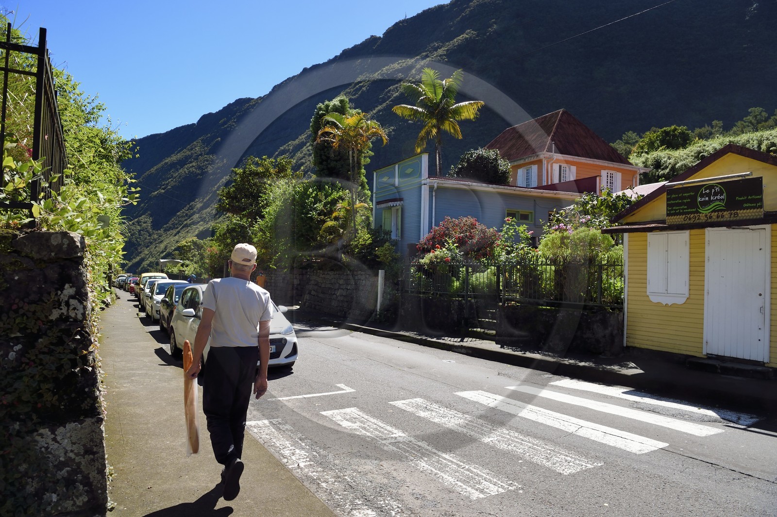 France, Reunion island (French overseas department), Cirque de Salazie, listed as World Heritage by UNESCO, Hell-Bourg, labeled labelled Les Plus Beaux Villages de France (The Most Beautiful Villages of France), the main street rue du Général De Gaulle