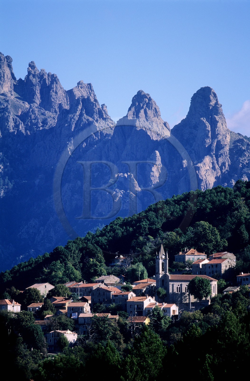 France, Corse du Sud, Alta Rocca, Zonza village, below the Bavella Needles
