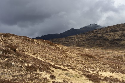 Royaume-Uni, Ecosse, région des Highlands, les Hébrides, Ile de Skye, randonnée vers les Black Cuillin Mountains sur le chemin de Camasunary