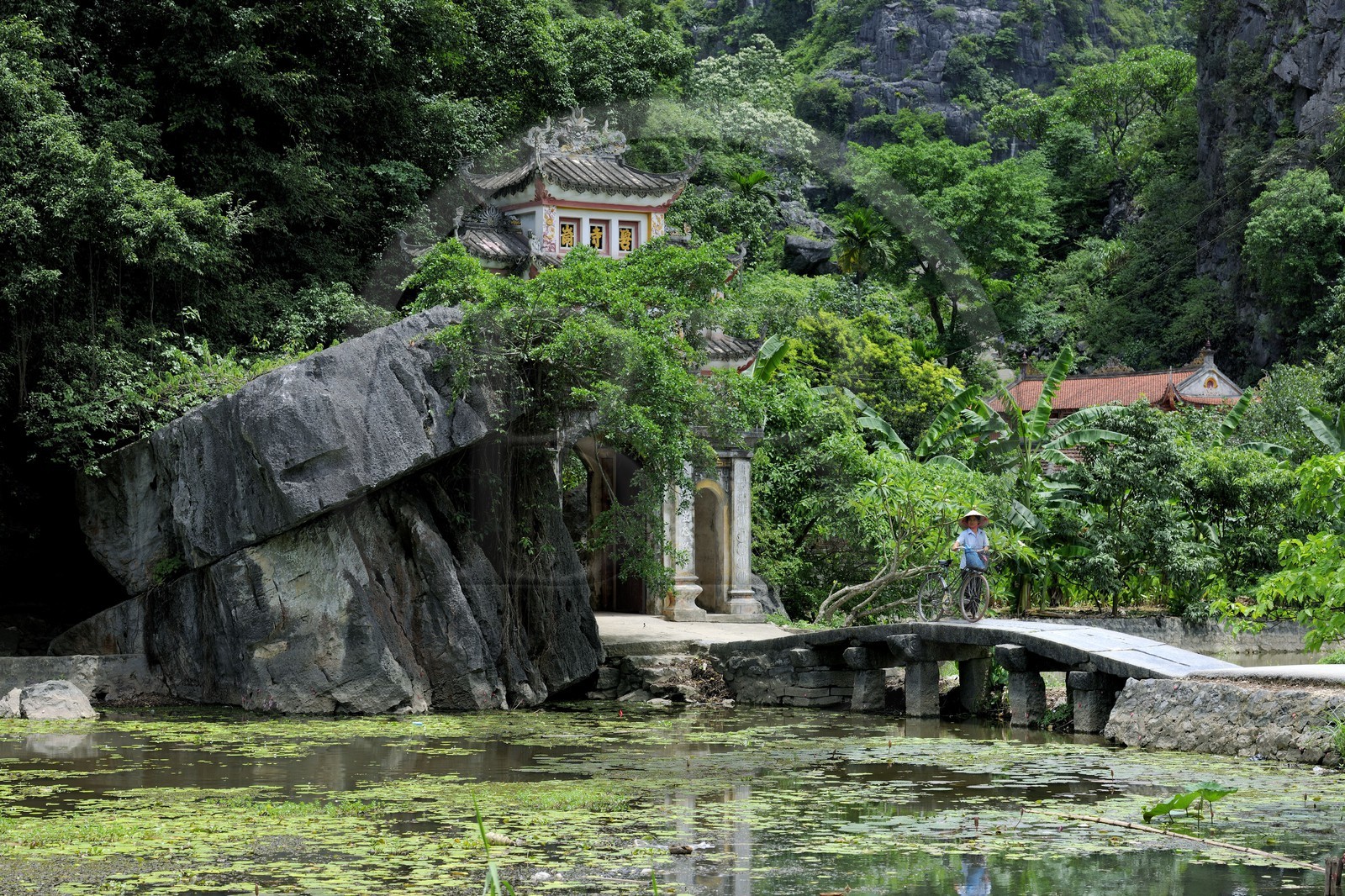 Vietnam, Ninh Binh province, Bich Dong pagoda, the main gate to the pagoda