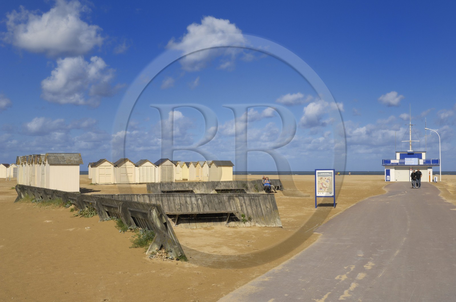France, Calvados, Cote de Nacre, Ouistreham, Riva Bella, the beach huts