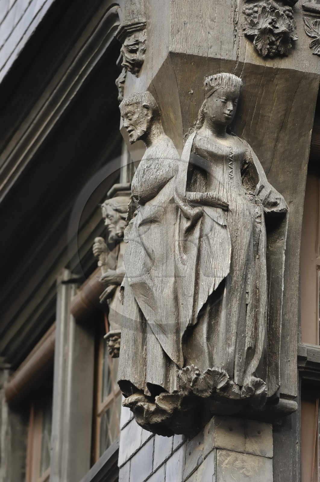 France, Indre et Loire (37), Tours, place Plumereau, maison à l'angle de la rue de la Monnaie