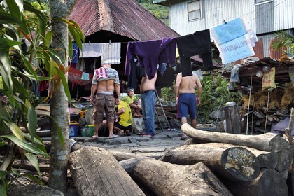 Philippines, Ifugao province, village of Batad, in the yard of the house