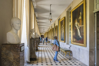 France, Seine-et-Marne, Fontainebleau, castle of Fontainebleau listed as World Heritage by UNESCO, Napoleon I Museum, gallery presenting paintings and busts of the Emperor's family