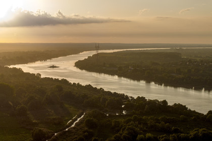 France, Loire-Atlantique (44), Le Pellerin, bac permettant la traversée de la Loire entre Le Pellerin et Couëron