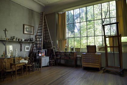 France, Bouches-du-Rhône (13), Aix en Provence, Atelier de Paul Cézanne sur la colline des Lauves avec le mobilier et les accessoires dont il se servait, mention obligatoire