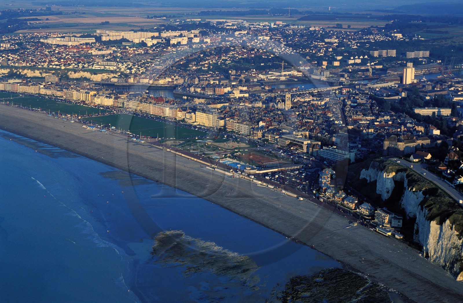 France, Seine Maritime, Pays de Caux, Cote d'Albatre, Dieppe city (aerial view)