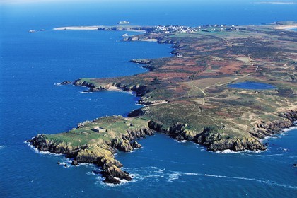 France, Morbihan (56), l' île de Houat (vue aérienne)