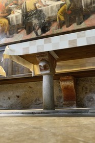 Croatie, Dalmatie, côte dalmate, Ile de Pasman, Kraj, le couvent franciscain Sv. U kraju Dujam - Sv.Duje (XIVe siècle), le refectoire du XVIème siècle sous La Cène