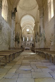 France, Dordogne (24), Périgord Noir, Saint-Amand-de-Coly, labellisé Les Plus Beaux Villages de France, l'abbaye de Saint-Amand-de-Coly, nef de l'église abbatiale