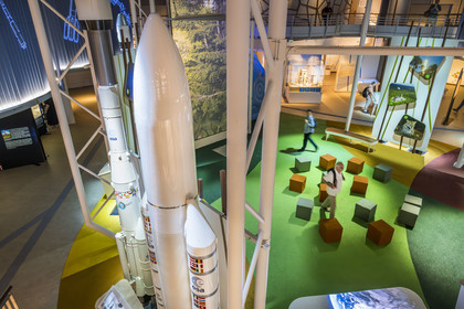 France, Guyane, Kourou, Centre Spatial Guyanais (CSG), Guyaspace Expérience (ancien Musée de l'Espace), maquettes de lanceurs (fusées)