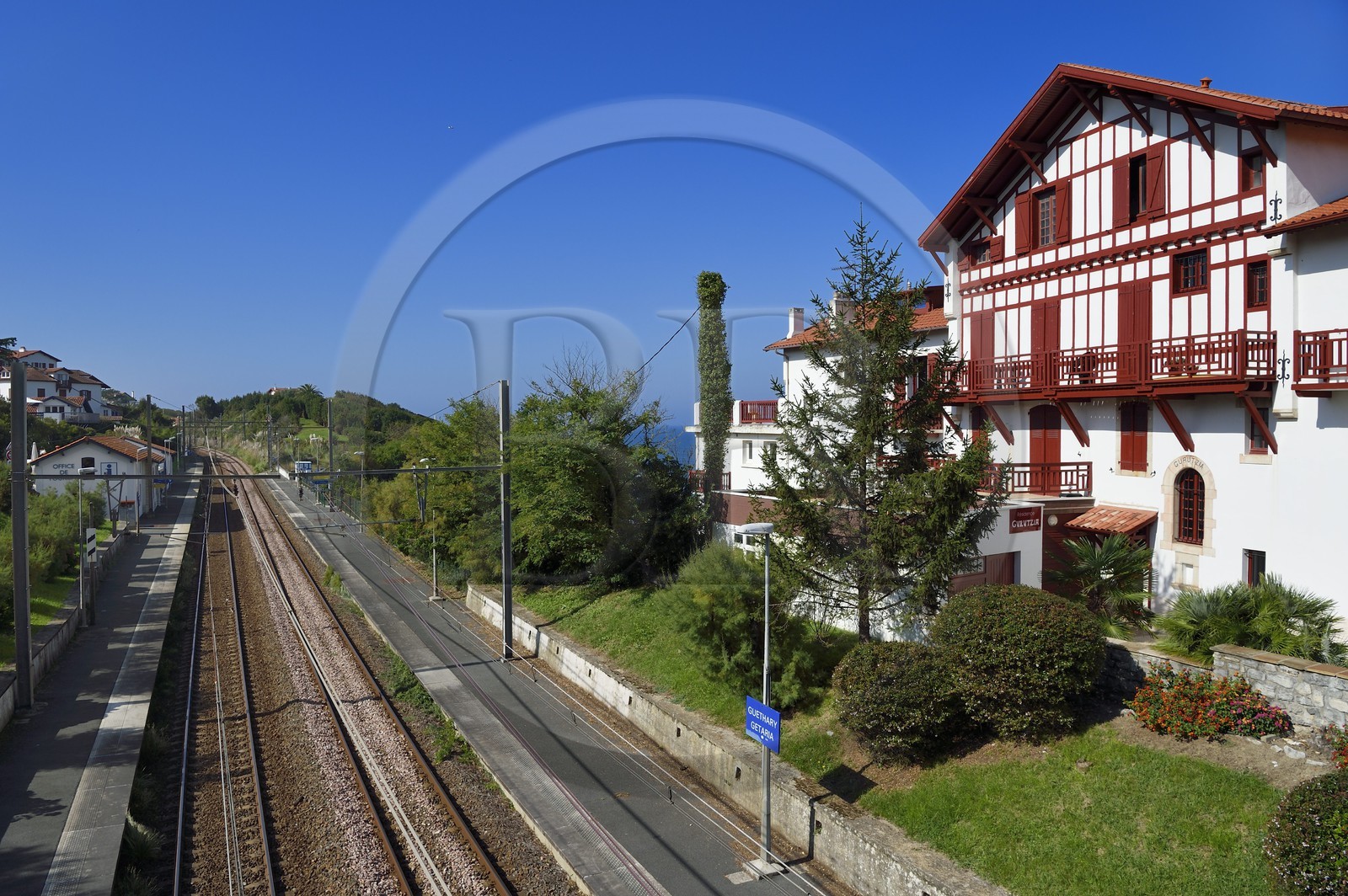 France, Pyrenees Atlantiques, Basque Country coast, Guethary train station