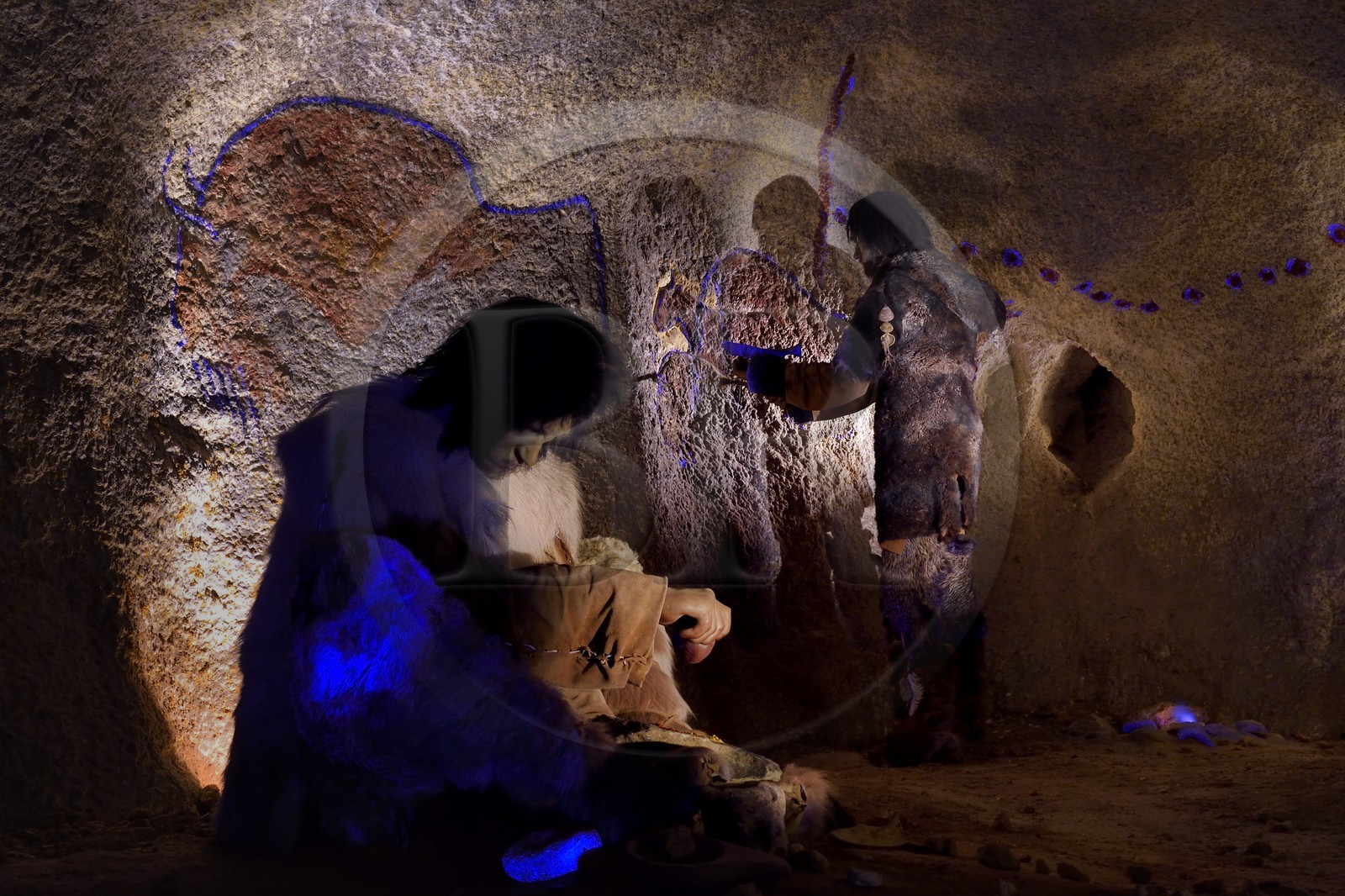 France, Dordogne (24), Perigord Noir, vallée de la Vézère, Thonac, Le Thot, espace Cro-Magnon, reconstitution préhistorique