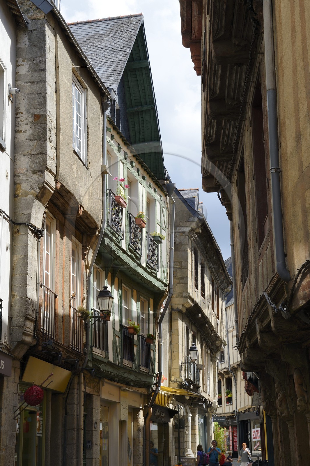 France, Morbihan (56), Golfe du Morbihan, Vannes, maisons à pans de bois rue Saint Salomon