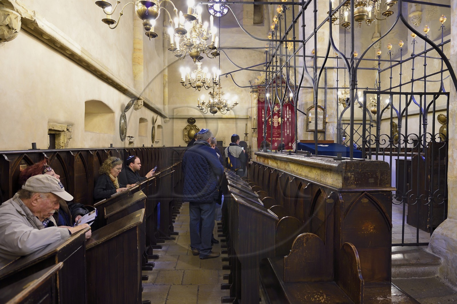République Tchèque, Prague, centre historique classé Patrimoine Mondial de l'UNESCO, quartier juif de Josefov, la synagogue Vieille-Nouvelle du XIII siècle
