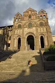 France, Haute Loire, Le Puy en Velay, Routes of Santiago de Compostela, the 12th century Our Lady (Notre-Dame-de-l'Annunciation) cathedral listed as World heritage by UNESCO