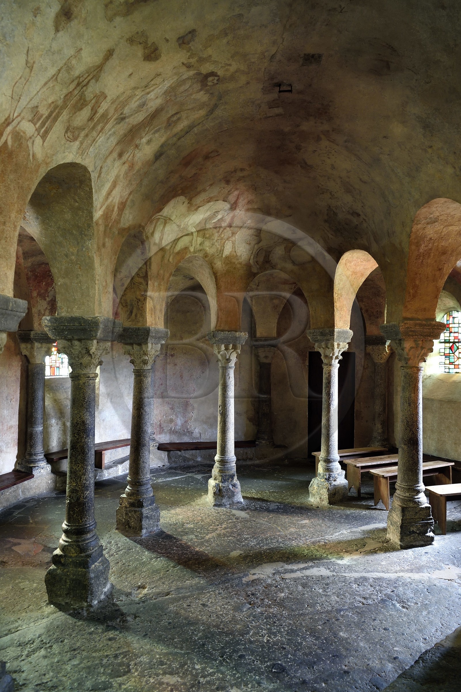 France, Haute Loire, Aiguilhe, a town bordering Puy-en-Velay, Routes of Santiago de Compostela in France listed as World heritage by UNESCO, the Saint-Michel d'Aiguilhe Chapel