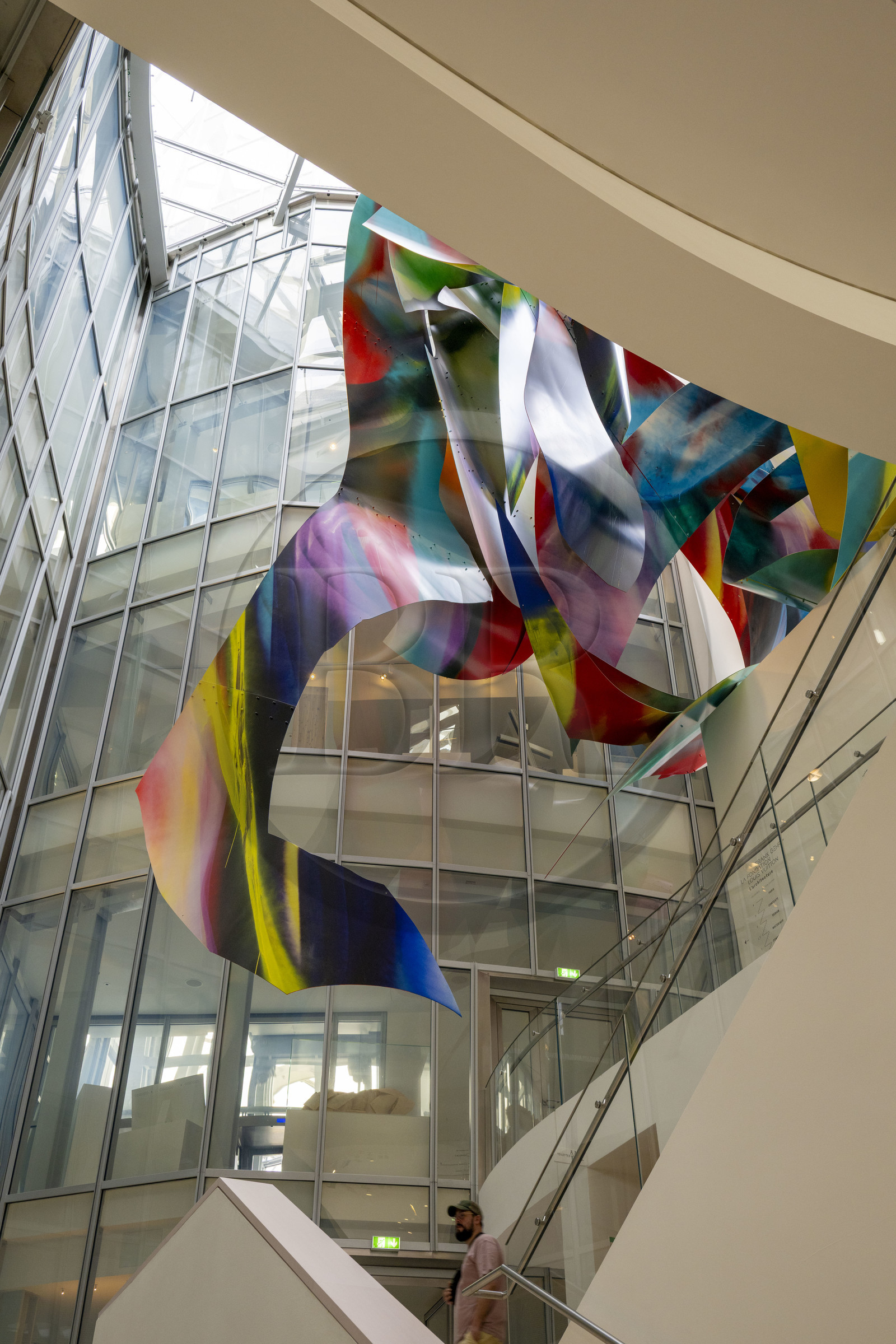 France, Paris, Bois de Boulogne, the Louis Vuitton Foundation by architect Frank Gehry, Canyon (2022) by Katharina Grosse