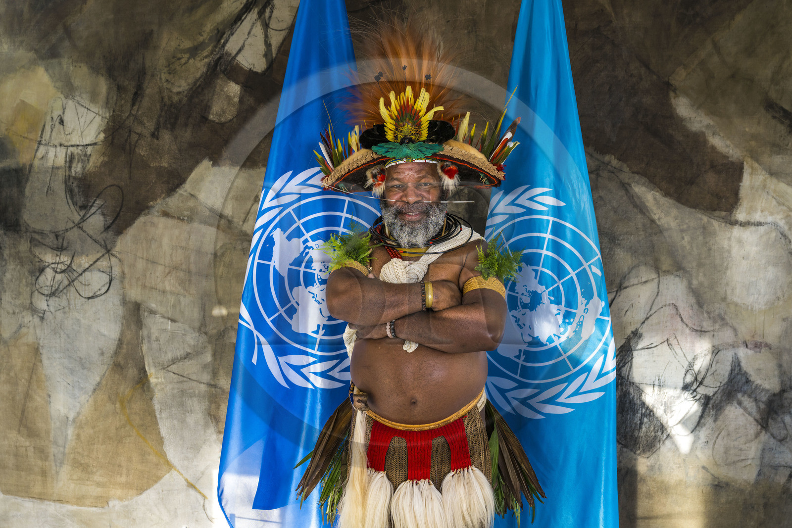 France, Paris (75), siège de l'UNESCO, conférence à l'Université de la Terre du 25 novembre 2022, le chef Papou Mundiya Kepanga