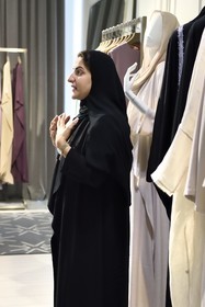 Sultanate of Oman, Muscat, Al-Athaiba district, haute couture boutique of Amal Al-Raisi, founder and fashion designer Amal Al-Raisi