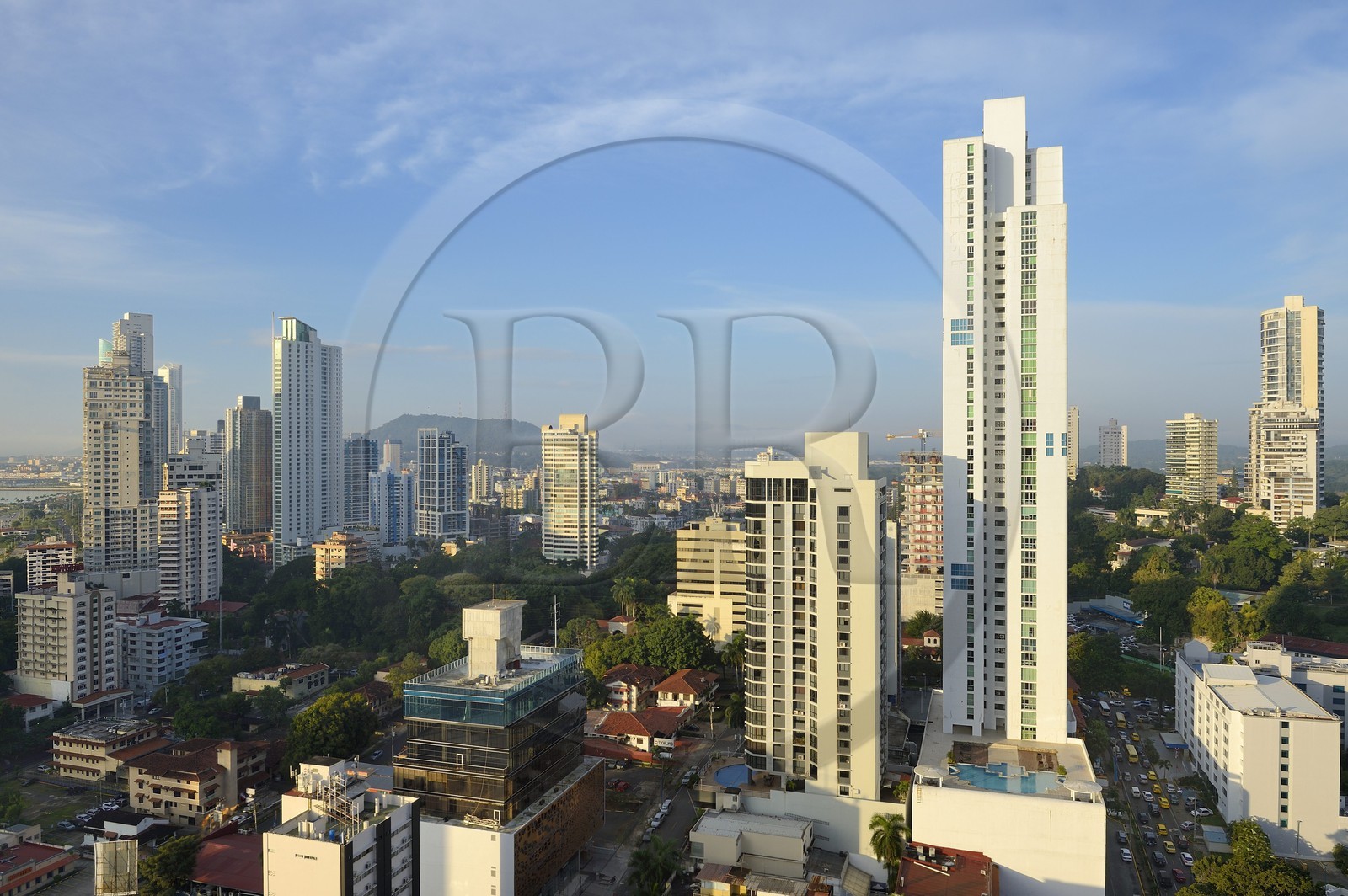 Panama, Panama City, immeubles du centre ville dans le quartier de Marbella