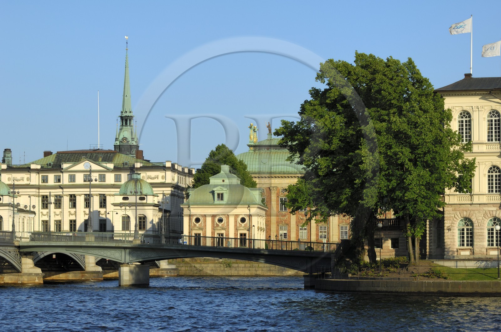 Sweden, Stockholm, Gamla Stan island (old town), Bondeska palatset left and the House of Nobility (Riddarhuset) right