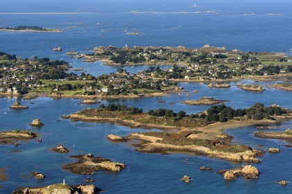 France, Cotes-d'Armor, Brehat island, west coast (aerial view)