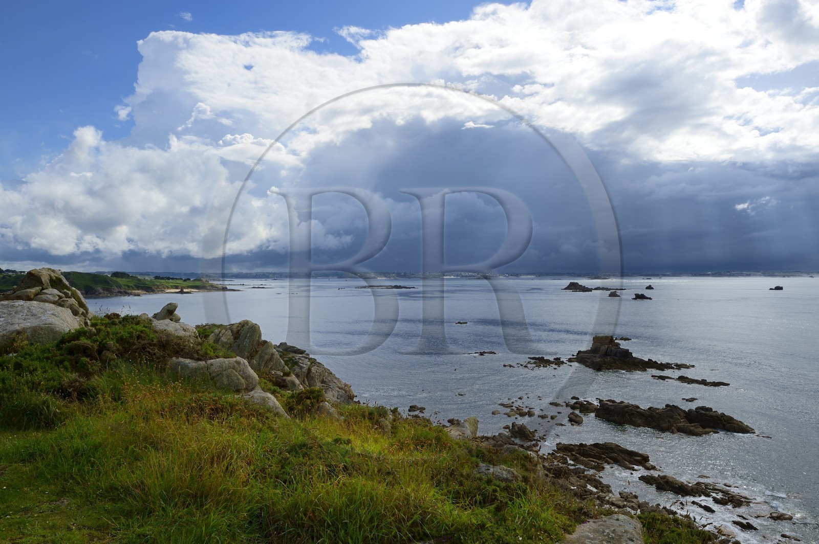 France, Finistere, Morlaix bay seen from the Pointe de Diben