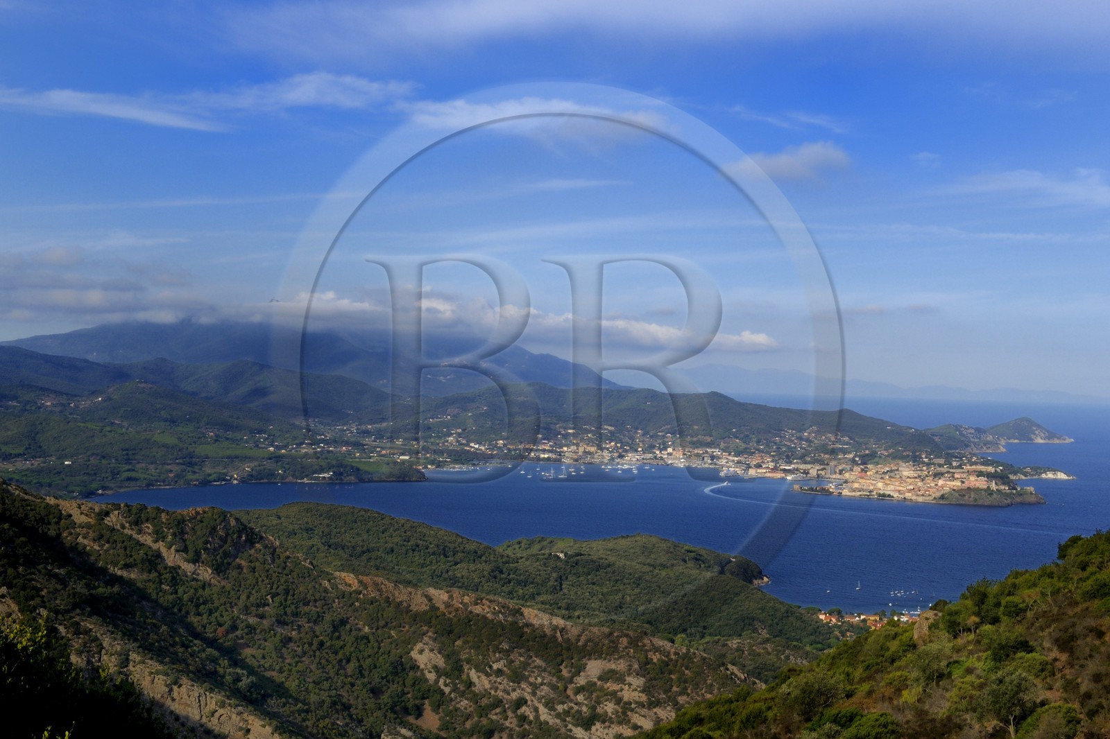Italie, Toscane, Ile d’Elbe, la rade de Portoferraio