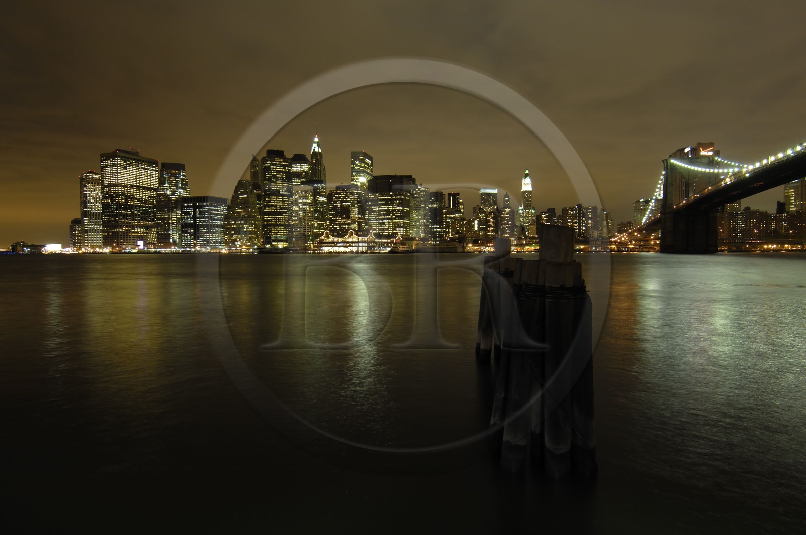 Etats-Unis, New York, Manhattan, le Pont de Brooklyn et le sud de Manhattan