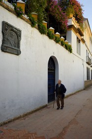 Espagne, Andalousie, Séville, quartier de Santa Cruz, plaque dédiée à l'écrivain Washington Irving